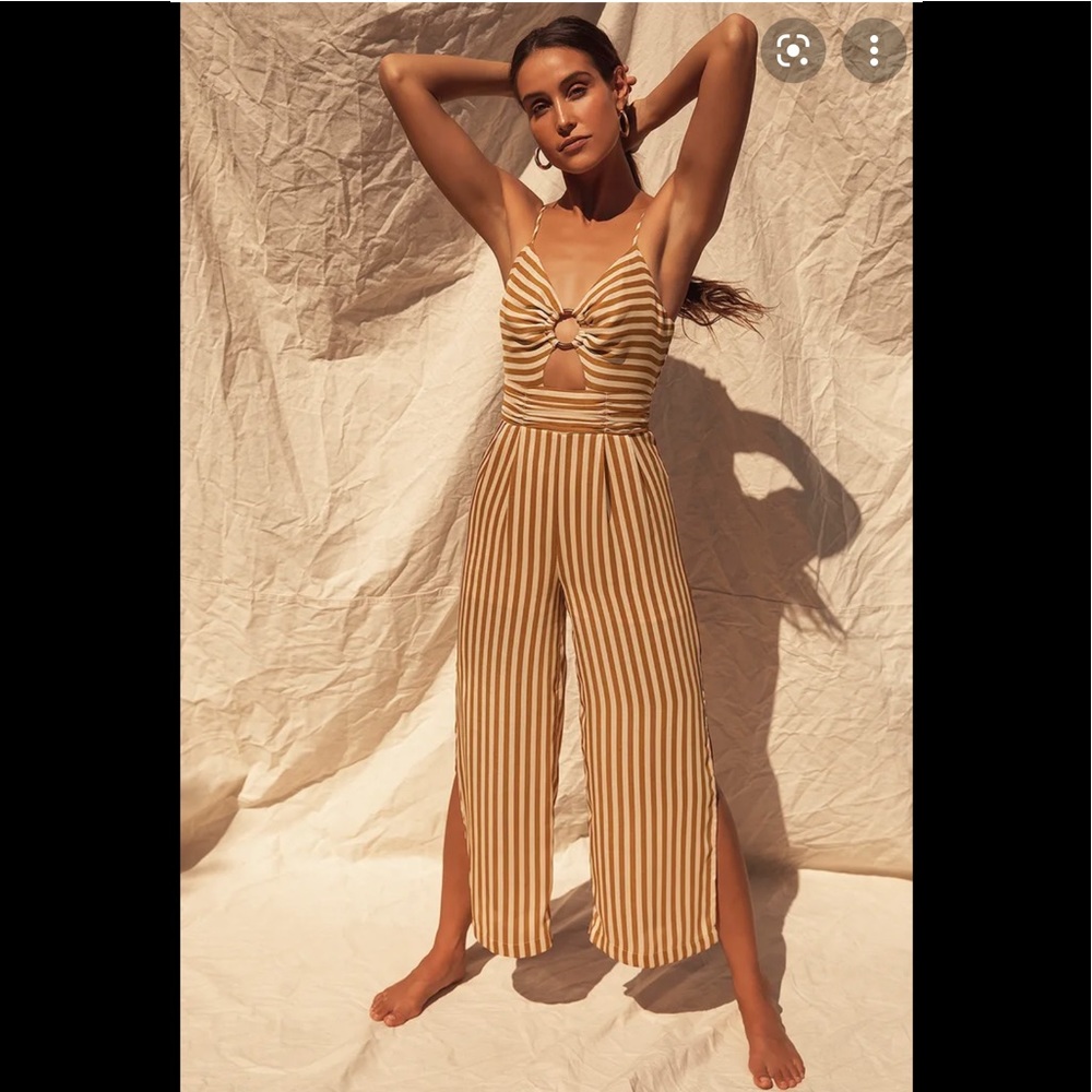 Moon river mustard yellow jump suit size S